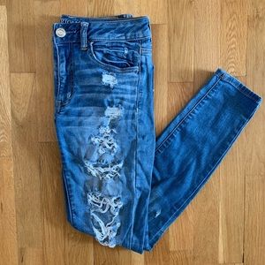 Medium Wash Ripped Jeggings